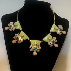 Statement Necklace 20" Gem & Stone Layered